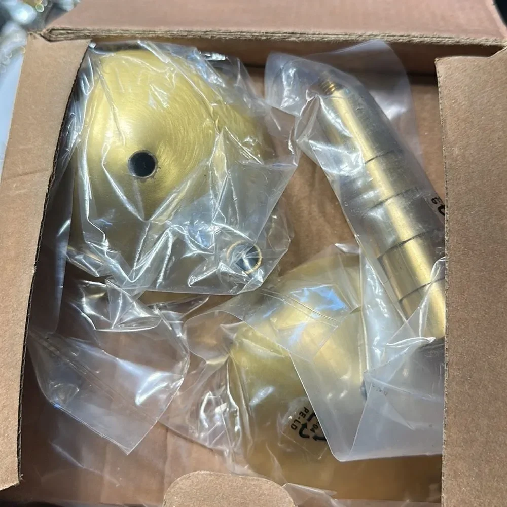 IKEA ISIG Polished Goldtone 5 Arm Candle Holder New in Box - Picture 3 of 3